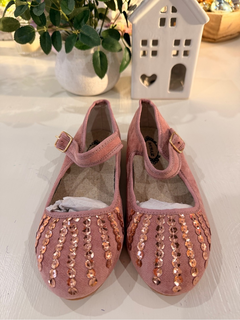 Joyfolie Pink Sequin Mary Jane Girls Dress Shoes